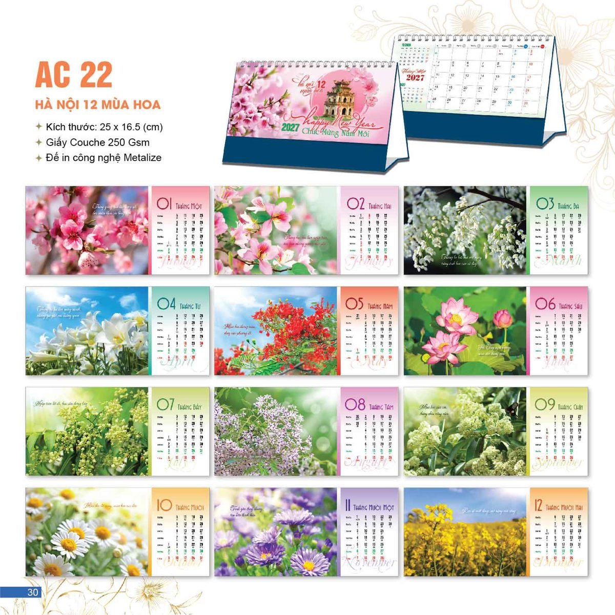 Lịch Bloc 2027 AC Mẫu AC22 - Hà Nội (25 x 16 cm) Quà Tết Công Đoàn Đầy Đủ Hóa Đơn VAT Lịch Bloc 2027 AC Mẫu AC22 - Hà Nội (25 x 16 cm) Quà Tết Công Đoàn Đầy Đủ Hóa Đơn VAT in logo doanh nghiệp quà tặng Tết tại Quà Tặng Công Đoàn