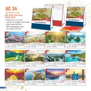 Lịch Để Bàn 2027 AC Mẫu AC34 (21 x 22 cm) Quà Tết Công Đoàn Đầy Đủ Hóa Đơn VAT in logo doanh nghiệp quà tặng Tết tại Quà Tặng Công Đoàn