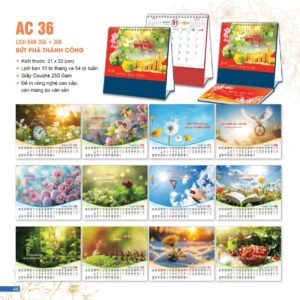 Lịch Để Bàn 2027 AC Mẫu AC36 (21 x 22 cm) Quà Tết Công Đoàn Đầy Đủ Hóa Đơn VAT in logo doanh nghiệp quà tặng Tết tại Quà Tặng Công Đoàn