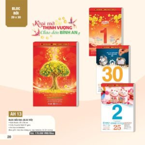Lịch Bloc Siêu Đại 2027 AH Mẫu AH1314 (20 x 30cm) Quà Tết Công Đoàn Đầy Đủ Hóa Đơn VAT in logo doanh nghiệp quà tặng Tết tại Quà Tặng Công Đoàn