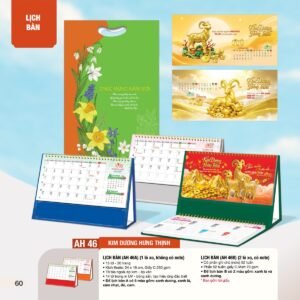 Lịch Bàn Chữ M (Có Note 52 Tuần) 2027 AH Mẫu AH46 (24 x 16cm) Quà Tết Công Đoàn Đầy Đủ Hóa Đơn VAT in logo doanh nghiệp quà tặng Tết tại Quà Tặng Công Đoàn