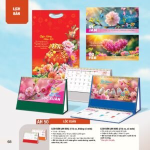 Lịch Bàn Chữ M (Có Note 52 Tuần) 2027 AH Mẫu AH50 - Lộc Xuân (24 x 16cm) Quà Tết Công Đoàn Đầy Đủ Hóa Đơn VAT in logo doanh nghiệp quà tặng Tết tại Quà Tặng Công Đoàn