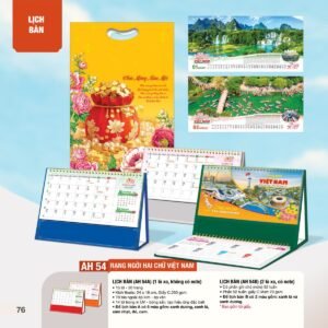 Lịch Bàn Chữ M (Có Note 52 Tuần) 2027 AH Mẫu AH54 (24 x 16cm) Quà Tết Công Đoàn Đầy Đủ Hóa Đơn VAT in logo doanh nghiệp quà tặng Tết tại Quà Tặng Công Đoàn