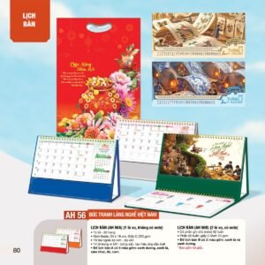 Lịch Bàn Chữ M (Có Note 52 Tuần) 2027 AH Mẫu AH56 (24 x 16cm) Quà Tết Công Đoàn Đầy Đủ Hóa Đơn VAT in logo doanh nghiệp quà tặng Tết tại Quà Tặng Công Đoàn