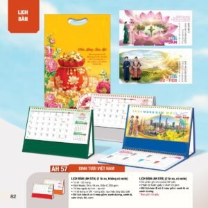 Lịch Bàn Chữ M (Có Note 52 Tuần) 2027 AH Mẫu AH57 (24 x 16cm) Quà Tết Công Đoàn Đầy Đủ Hóa Đơn VAT in logo doanh nghiệp quà tặng Tết tại Quà Tặng Công Đoàn