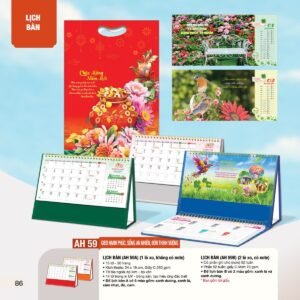Lịch Bàn Chữ M (Có Note 52 Tuần) 2027 AH Mẫu AH59 (24 x 16cm) Quà Tết Công Đoàn Đầy Đủ Hóa Đơn VAT in logo doanh nghiệp quà tặng Tết tại Quà Tặng Công Đoàn