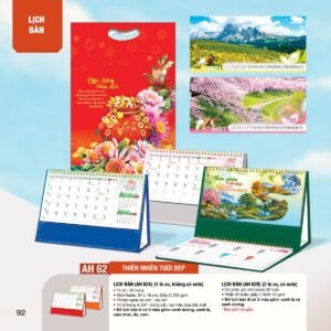 Lịch Bàn Chữ M (Có Note 52 Tuần) 2027 AH Mẫu AH62 (24 x 16cm) Quà Tết Công Đoàn Đầy Đủ Hóa Đơn VAT in logo doanh nghiệp quà tặng Tết tại Quà Tặng Công Đoàn