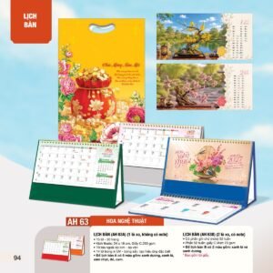 Lịch Bàn Chữ M (Có Note 52 Tuần) 2027 AH Mẫu AH63 (24 x 16cm) Quà Tết Công Đoàn Đầy Đủ Hóa Đơn VAT in logo doanh nghiệp quà tặng Tết tại Quà Tặng Công Đoàn