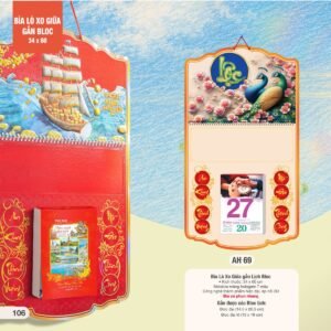 Lịch Treo Tường Lò Xo 2027 AH Mẫu AH69 (34 x 60 cm) Quà Tết Công Đoàn Đầy Đủ Hóa Đơn VAT in logo doanh nghiệp quà tặng Tết tại Quà Tặng Công Đoàn