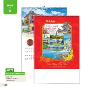 Lịch Treo Tường Lò Xo 7 Tờ 2027 AH Mẫu AH72 (40 x 60 cm) Quà Tết Công Đoàn Đầy Đủ Hóa Đơn VAT in logo doanh nghiệp quà tặng Tết tại Quà Tặng Công Đoàn