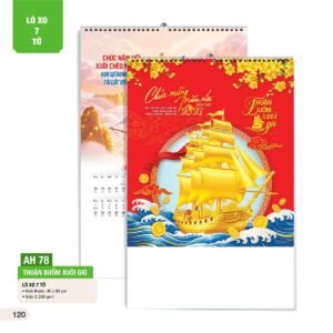 Lịch Treo Tường Lò Xo 7 Tờ 2027 AH Mẫu AH78 (40 x 60cm) Quà Tết Công Đoàn Đầy Đủ Hóa Đơn VAT in logo doanh nghiệp quà tặng Tết tại Quà Tặng Công Đoàn