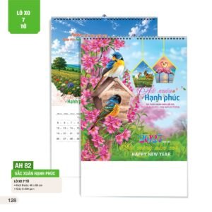 Lịch Treo Tường Lò Xo 7 Tờ 2027 AH Mẫu AH82 (40 x 60cm) Quà Tết Công Đoàn Đầy Đủ Hóa Đơn VAT in logo doanh nghiệp quà tặng Tết tại Quà Tặng Công Đoàn
