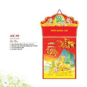 Lịch 52 Tuần 2027 AK Mẫu AK09 (31 x 42 cm) Quà Tết Công Đoàn Đầy Đủ Hóa Đơn VAT in logo doanh nghiệp quà tặng Tết tại Quà Tặng Công Đoàn