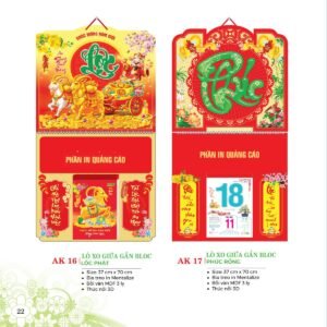 Lịch Treo Tường Lò Xo 2027 AK Mẫu AK18 - Phúc Lộc Thọ (40 x 60 cm) Quà Tết Công Đoàn Đầy Đủ Hóa Đơn VAT in logo doanh nghiệp quà tặng Tết tại Quà Tặng Công Đoàn