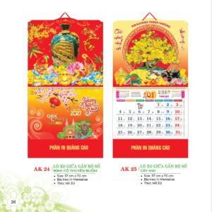 Lịch Treo Tường Lò Xo 2027 AK Mẫu AK24 (40 x 60 cm) Quà Tết Công Đoàn Đầy Đủ Hóa Đơn VAT in logo doanh nghiệp quà tặng Tết tại Quà Tặng Công Đoàn