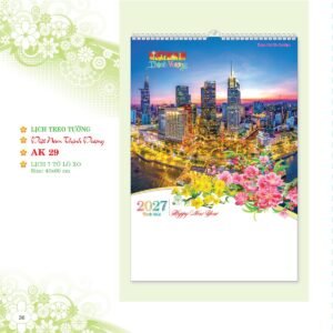 Lịch Treo Tường Lò Xo 2027 AK Mẫu AK29 (40 x 60cm) Quà Tết Công Đoàn Đầy Đủ Hóa Đơn VAT in logo doanh nghiệp quà tặng Tết tại Quà Tặng Công Đoàn