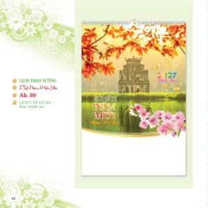 Lịch Treo Tường Lò Xo 2027 AK Mẫu AK30 (40 x 60cm) Quà Tết Công Đoàn Đầy Đủ Hóa Đơn VAT in logo doanh nghiệp quà tặng Tết tại Quà Tặng Công Đoàn