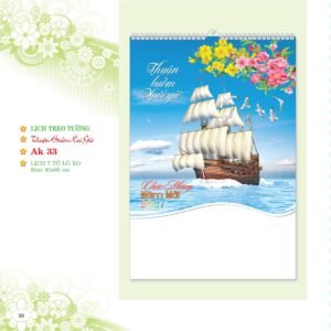 Lịch Treo Tường Lò Xo 2027 AK Mẫu AK33 (01  x  42 cm) Quà Tết Công Đoàn Đầy Đủ Hóa Đơn VAT in logo doanh nghiệp quà tặng Tết tại Quà Tặng Công Đoàn