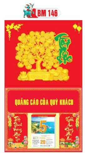 Bìa Lịch Treo Khung Đại Gắn Bloc BM 2027 BM146 - Kim Dương Phú Quý - Quà Tặng Công Đoàn