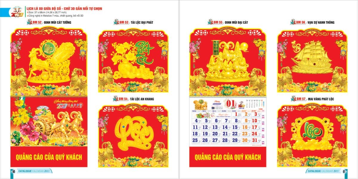 Lịch Bloc 2027 Bình Minh BM30 Quà Tết Công Đoàn Đầy Đủ Hóa Đơn VAT