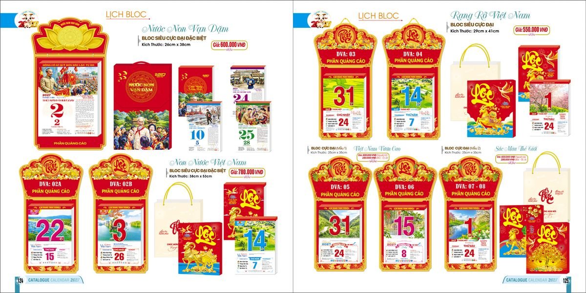 Lịch Bloc Ba Nhất 2027 Ba Nhất 2027 BN003 Quà Tết Công Đoàn Đầy Đủ Hóa Đơn VAT