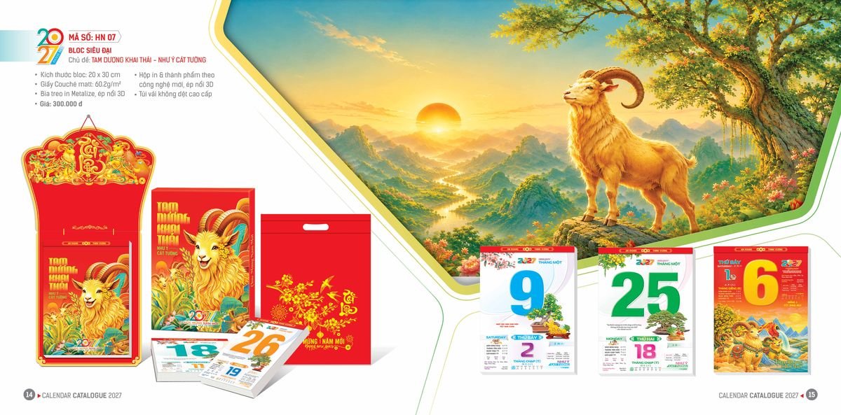 Lịch Bloc Ba Nhất 2027 Ba Nhất 2027 BN021 Quà Tết Công Đoàn Đầy Đủ Hóa Đơn VAT
