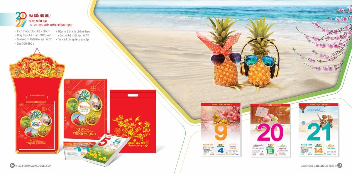 Lịch Bloc Ba Nhất 2027 Ba Nhất 2027 BN022 Quà Tết Công Đoàn Đầy Đủ Hóa Đơn VAT