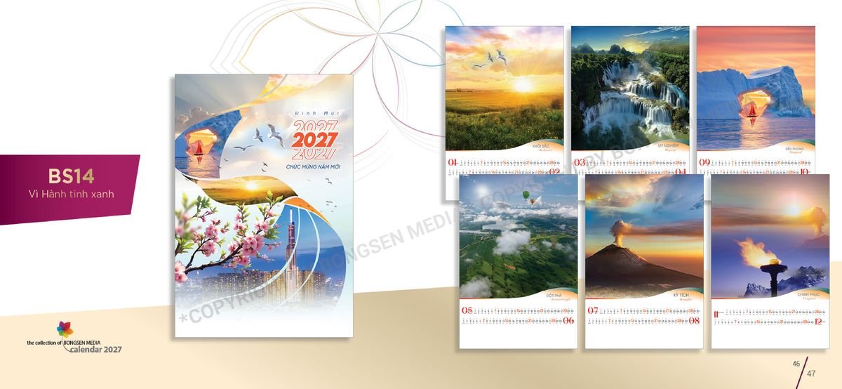 Lịch 7 Tờ Lò Xo 2027 Bông Sen BS24 Quà Tết Công Đoàn Đầy Đủ Hóa Đơn VAT Lịch 7 Tờ Lò Xo 2027 Bông Sen BS24 Quà Tết Công Đoàn Đầy Đủ Hóa Đơn VAT