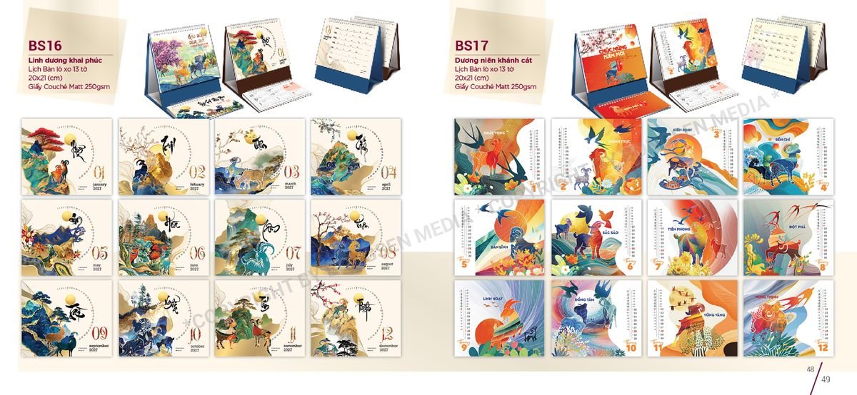 Lịch Để Bàn Nghệ Thuật 2027 Bông Sen BS25 Quà Tết Công Đoàn Đầy Đủ Hóa Đơn VAT