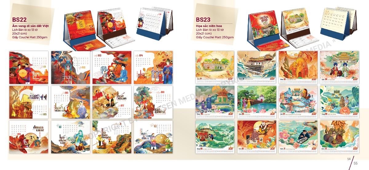 Lịch Để Bàn Nghệ Thuật 2027 BS28 Quà Tết Công Đoàn Đầy Đủ Hóa Đơn VAT
