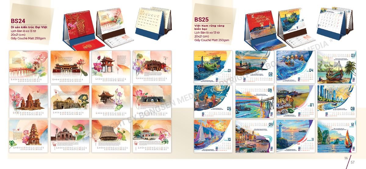 Lịch Để Bàn Nghệ Thuật 2027 BS29 Quà Tết Công Đoàn Đầy Đủ Hóa Đơn VAT