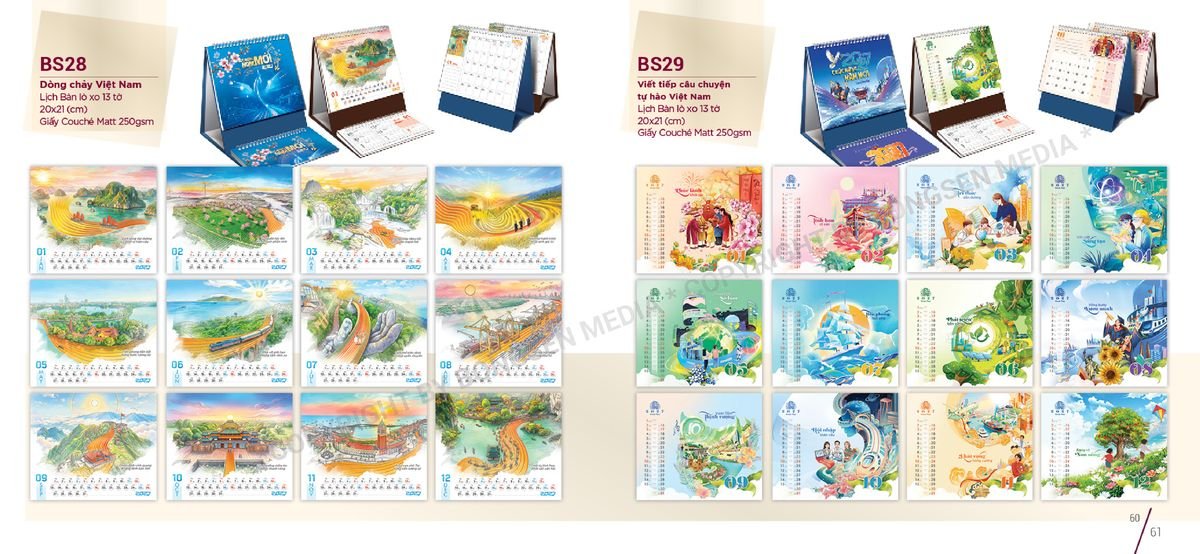 Lịch Để Bàn Nghệ Thuật 2027 BS31 Quà Tết Công Đoàn Đầy Đủ Hóa Đơn VAT