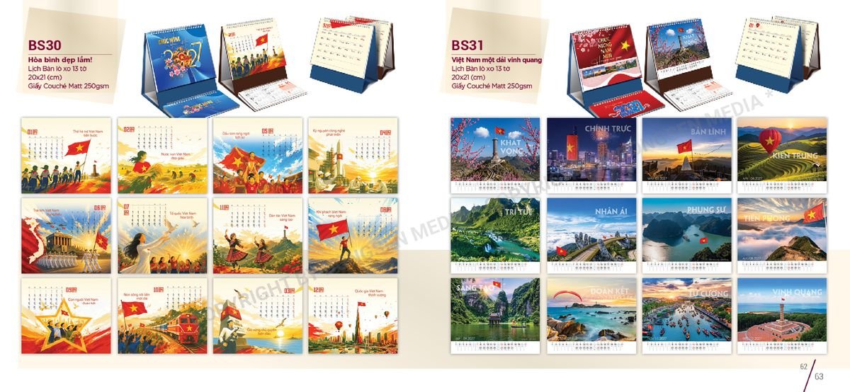 Lịch Để Bàn Nghệ Thuật 2027 Bông Sen BS32 Quà Tết Công Đoàn Đầy Đủ Hóa Đơn VAT