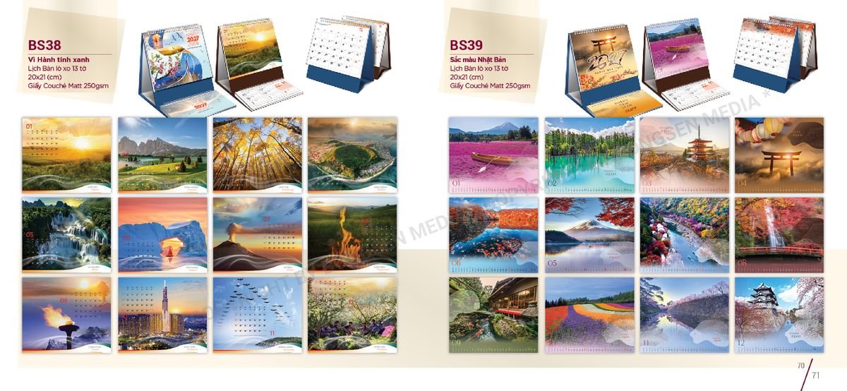 Lịch Để Bàn Nghệ Thuật 2027 BS36 Quà Tết Công Đoàn Đầy Đủ Hóa Đơn VAT