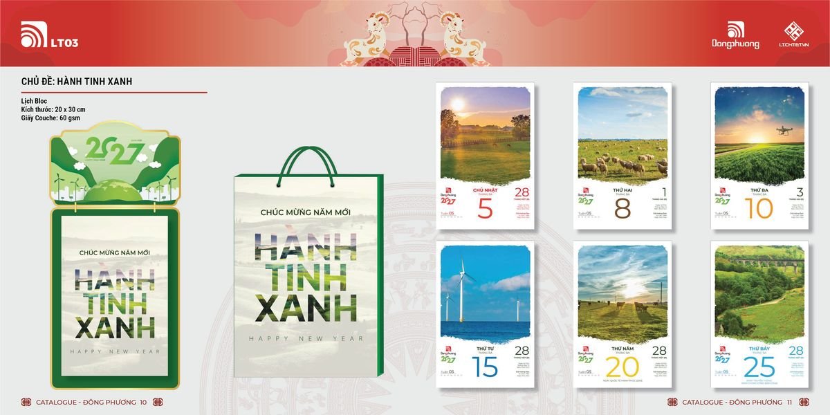 Lịch Bloc Đông Phương 2027 DP04 Quà Tết Công Đoàn Đầy Đủ Hóa Đơn VAT