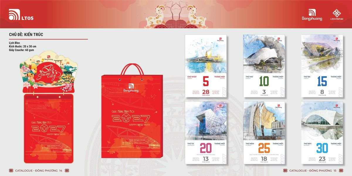 Lịch Bloc Đông Phương 2027 DP06 Quà Tết Công Đoàn Đầy Đủ Hóa Đơn VAT