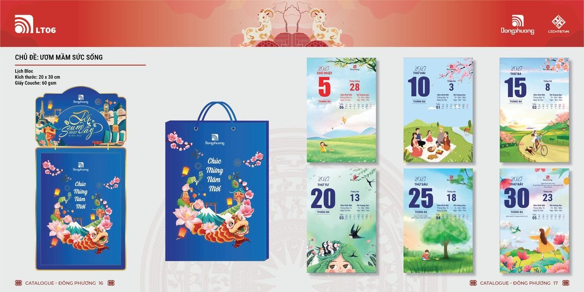Lịch Bloc Đông Phương 2027 DP07 Quà Tết Công Đoàn Đầy Đủ Hóa Đơn VAT