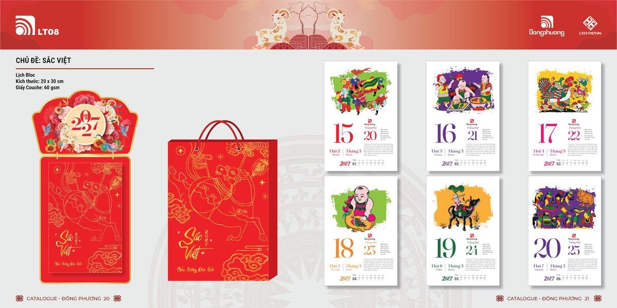 Lịch Bloc Đông Phương 2027 DP09 Quà Tết Công Đoàn Đầy Đủ Hóa Đơn VAT