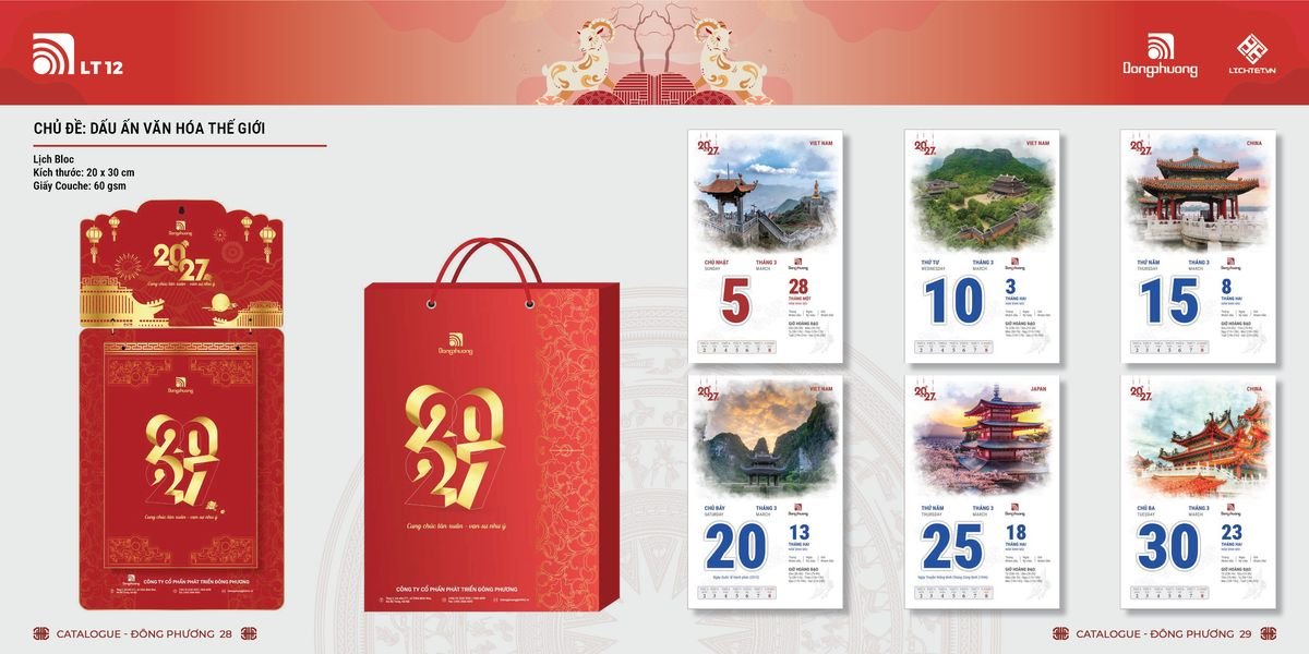 Lịch Bloc Đông Phương 2027 DP13 Quà Tết Công Đoàn Đầy Đủ Hóa Đơn VAT