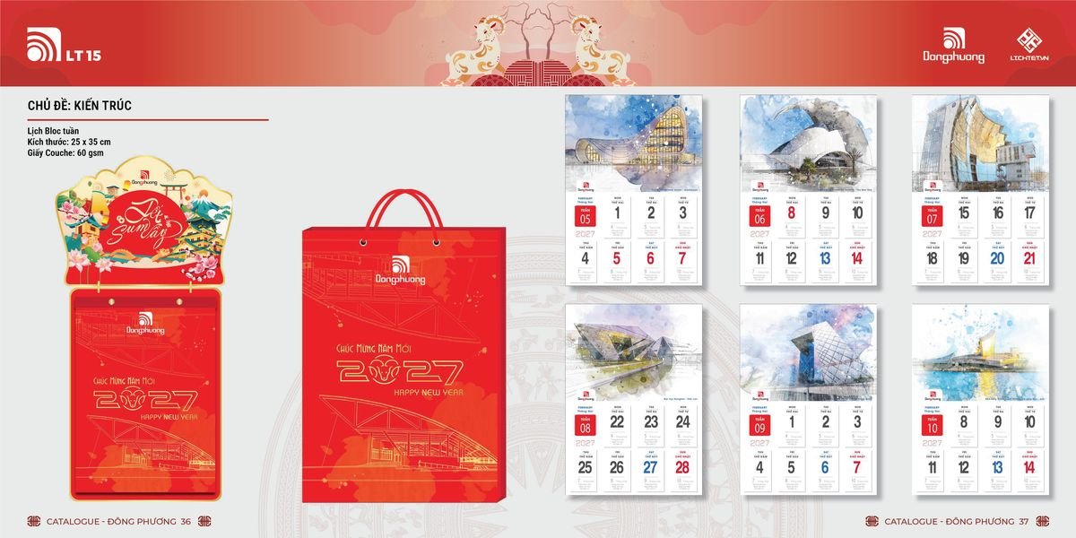 Lịch Bloc Đông Phương 2027 DP17 Quà Tết Công Đoàn Đầy Đủ Hóa Đơn VAT