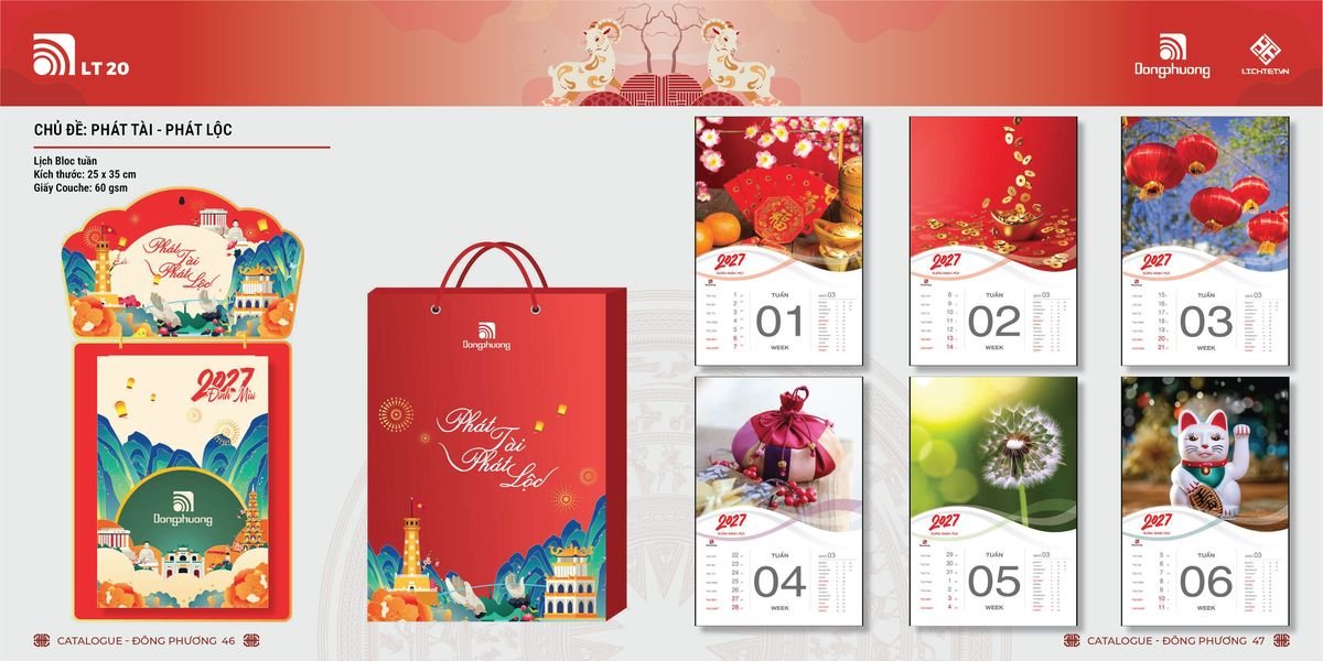 Lịch Bloc Đông Phương 2027 DP22 Quà Tết Công Đoàn Đầy Đủ Hóa Đơn VAT