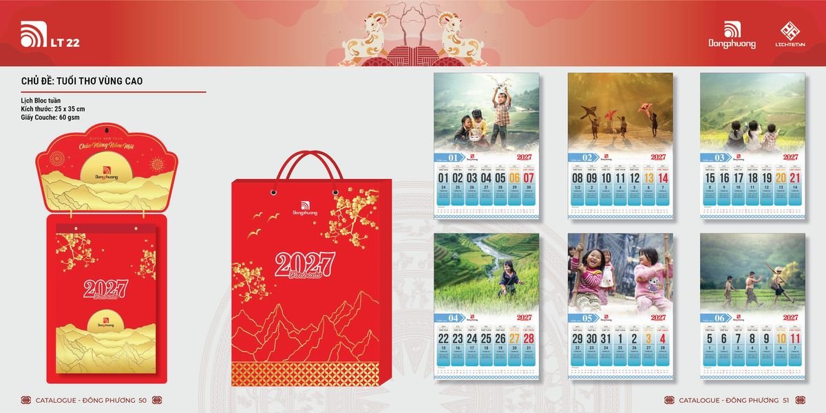Lịch Bloc Đông Phương 2027 DP24 Quà Tết Công Đoàn Đầy Đủ Hóa Đơn VAT