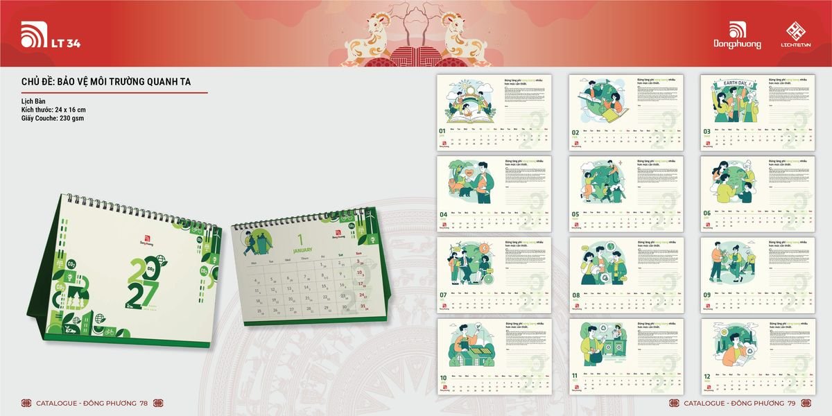 Lịch Bloc Đông Phương 2027 DP38 Quà Tết Công Đoàn Đầy Đủ Hóa Đơn VAT