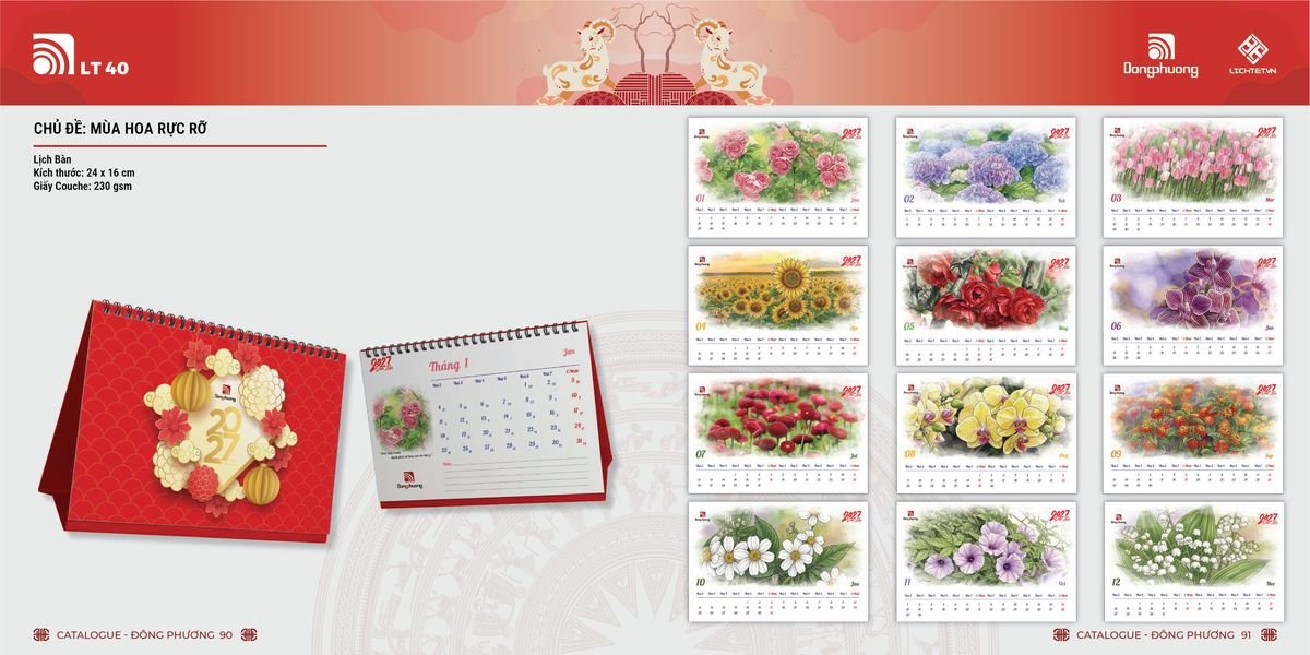 Lịch Bloc Đông Phương 2027 DP44 Quà Tết Công Đoàn Đầy Đủ Hóa Đơn VAT