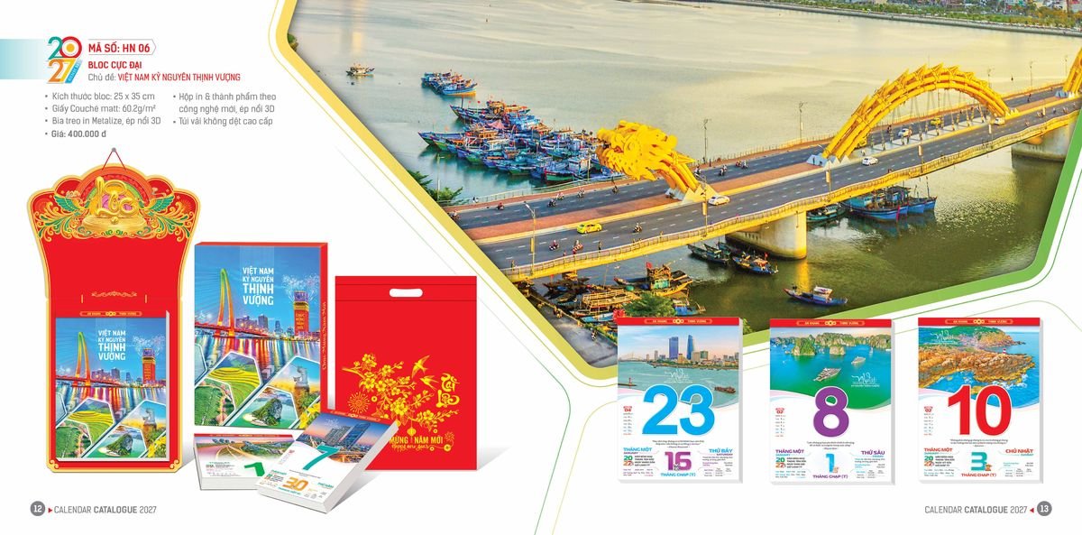 Lịch Bloc Hoa Niên 2027 ĐP DPHN05 Quà Tết Công Đoàn Đầy Đủ Hóa Đơn VAT