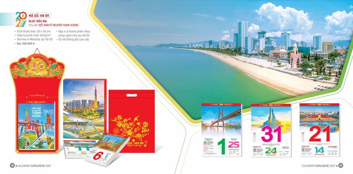 Lịch Bloc Hoa Niên 2027 ĐP DPHN08 Quà Tết Công Đoàn Đầy Đủ Hóa Đơn VAT