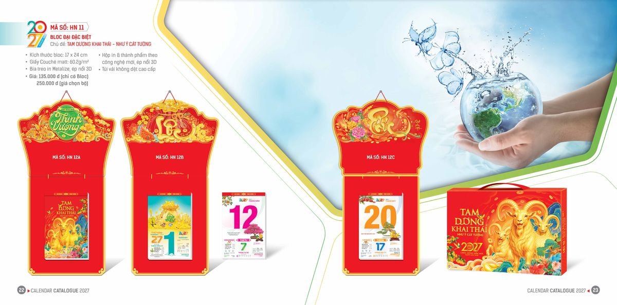 Lịch Bloc Hoa Niên 2027 ĐP DPHN10 Quà Tết Công Đoàn Đầy Đủ Hóa Đơn VAT
