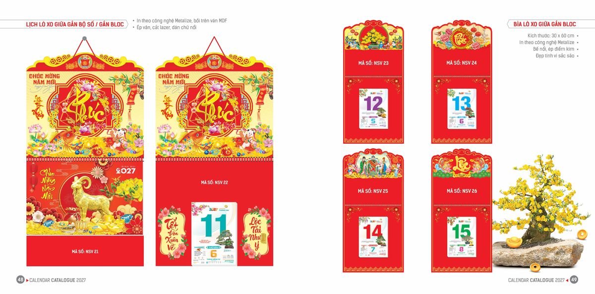 Lịch Bloc Hoa Niên 2027 ĐP DPHN23 Quà Tết Công Đoàn Đầy Đủ Hóa Đơn VAT