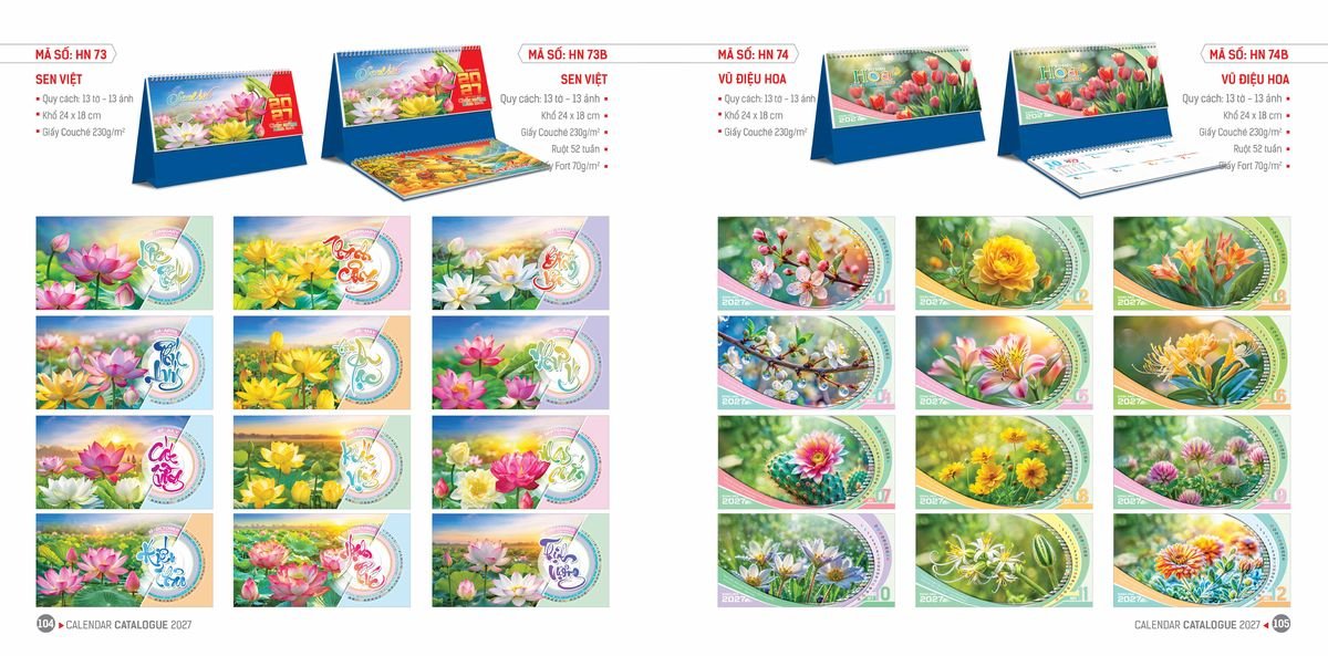 Lịch Bloc Hoa Niên 2027 Đông Phương DPHN51 Quà Tết Công Đoàn Đầy Đủ Hóa Đơn VAT
