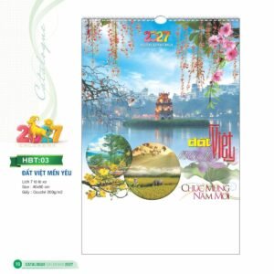 Lịch Treo Tường Lò Xo 2027 HBT Mẫu HBT03 (40 x 60cm) Quà Tết Công Đoàn Đầy Đủ Hóa Đơn VAT in logo doanh nghiệp quà tặng Tết tại Quà Tặng Công Đoàn